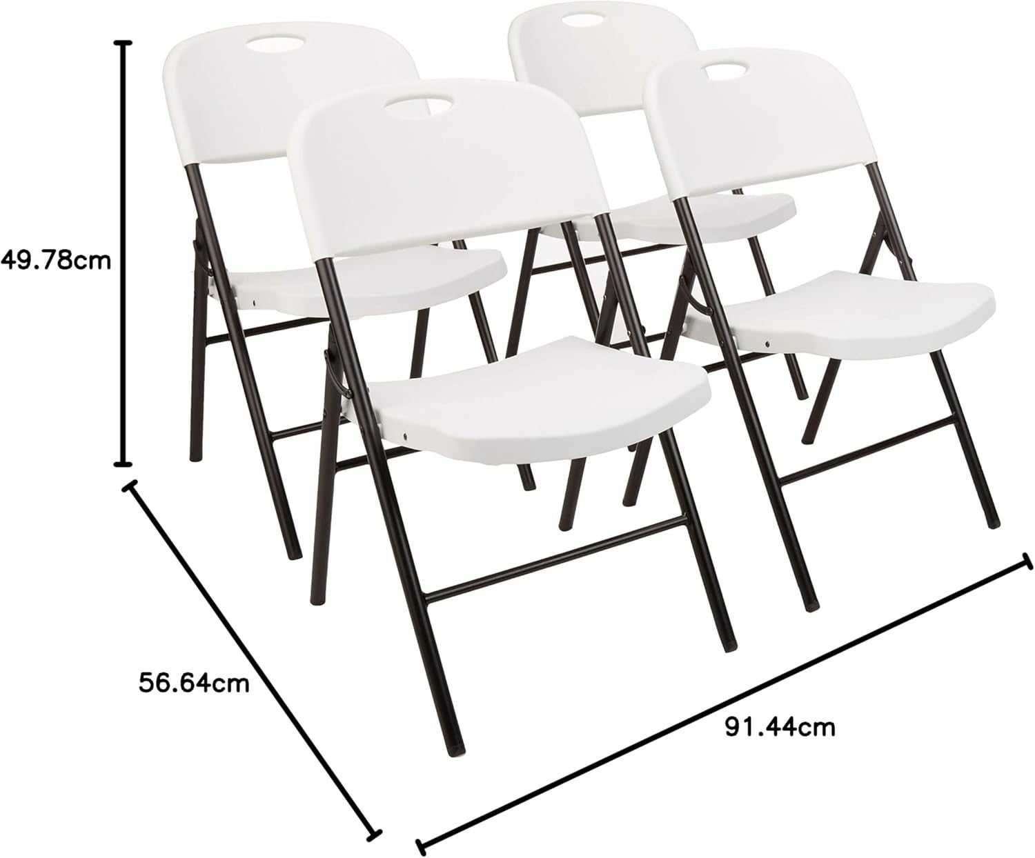 Set of 4 Folding Chairs Heavy Duty Indoor Outdoor 158kg