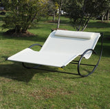 2 Seater Garden Sun Lounger Swing Hammock Bed – Outdoor Metal Daybed 200cm
