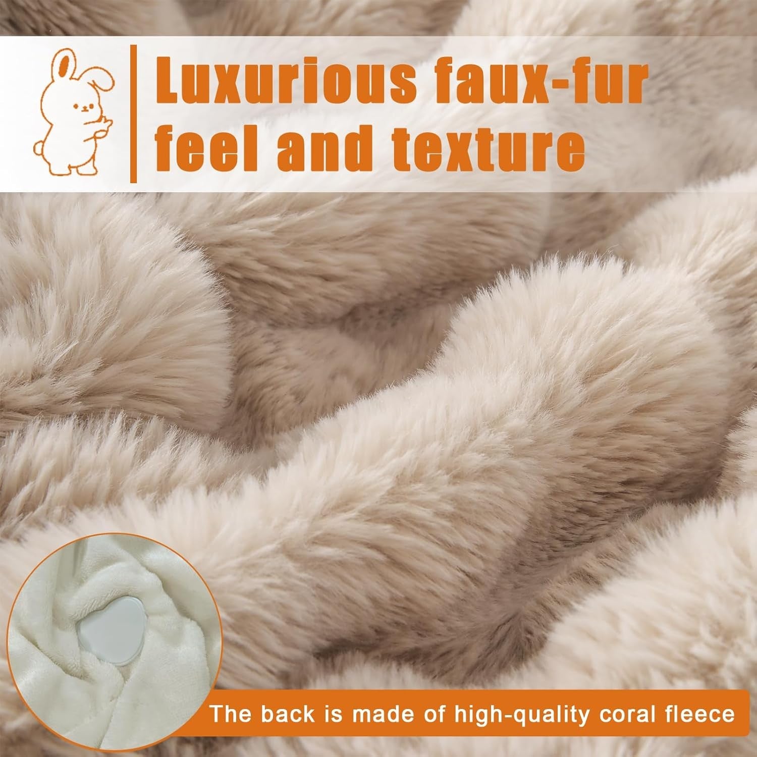 Large Electric Heated Throw 180x150cm Faux Fur Fast Heat Auto Shut