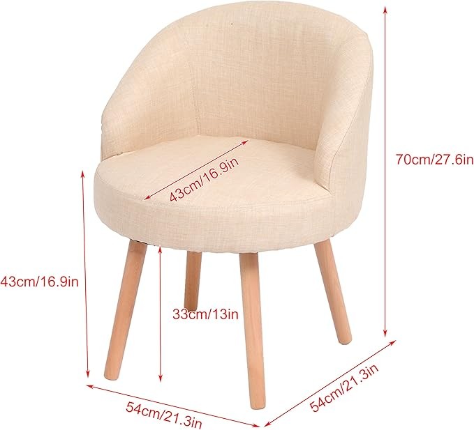 Set of 2 Beige Accent Tub Chairs Small Lounge Sofa Upholstered Fabric