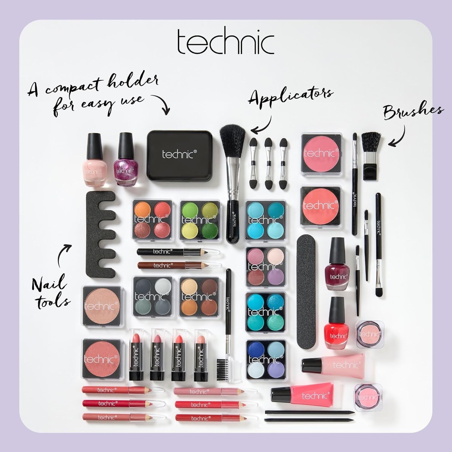 48 Piece Makeup & Nail Kit Beauty Case Portable All In One Set