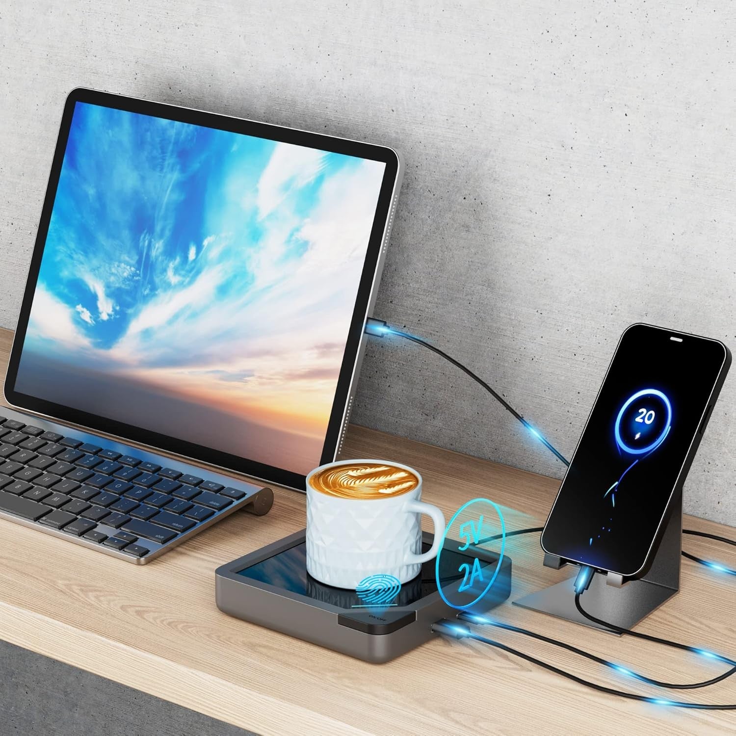 Coffee Mug Warmer Dual USB 8H Auto Shut Off Desk Heater Plate