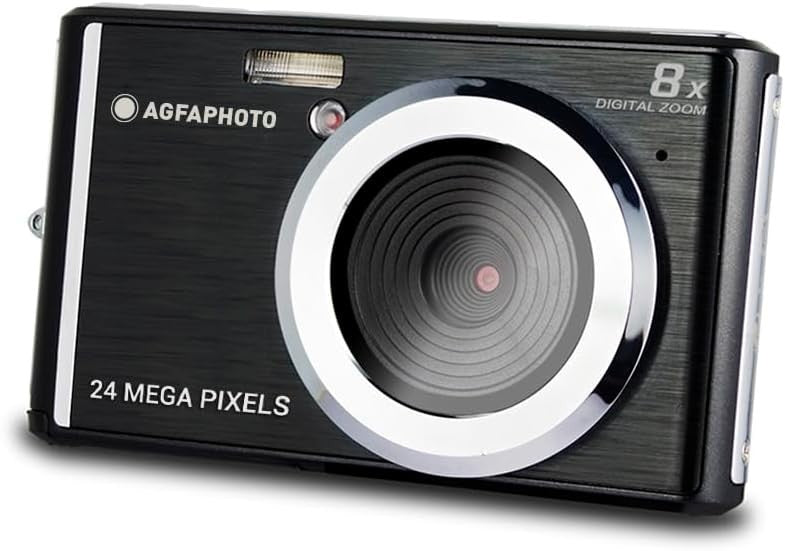 24MP Digital Compact Camera 8X Zoom HD Video LCD Screen Black