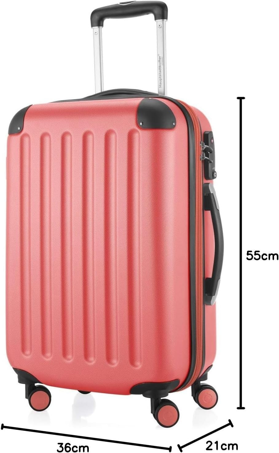 Lightweight 55cm Cabin Suitcase Hard Shell Expandable Spinner Carry On 42L