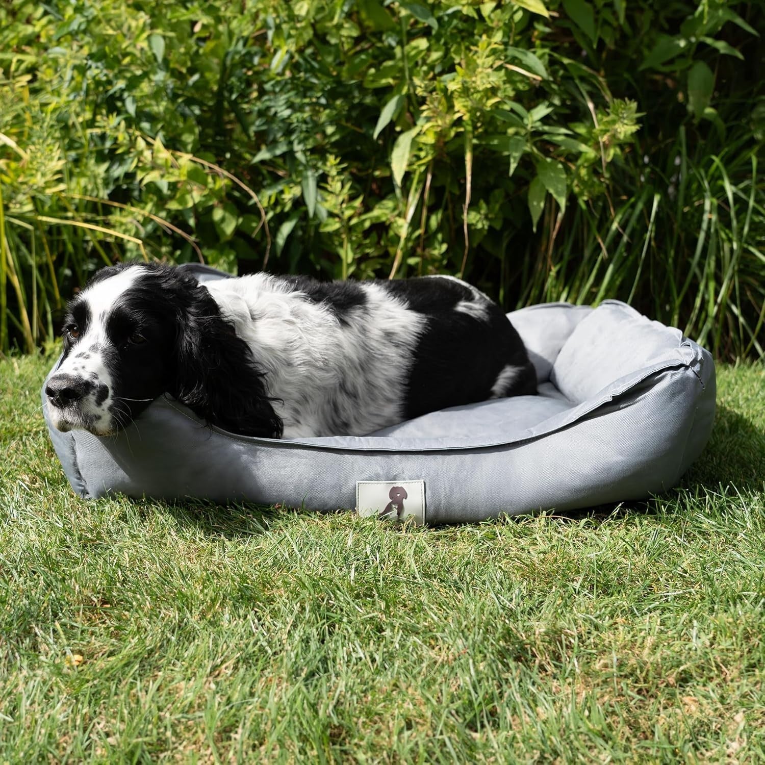 Medium Waterproof Dog Bed 75x58cm Washable Basket Grey