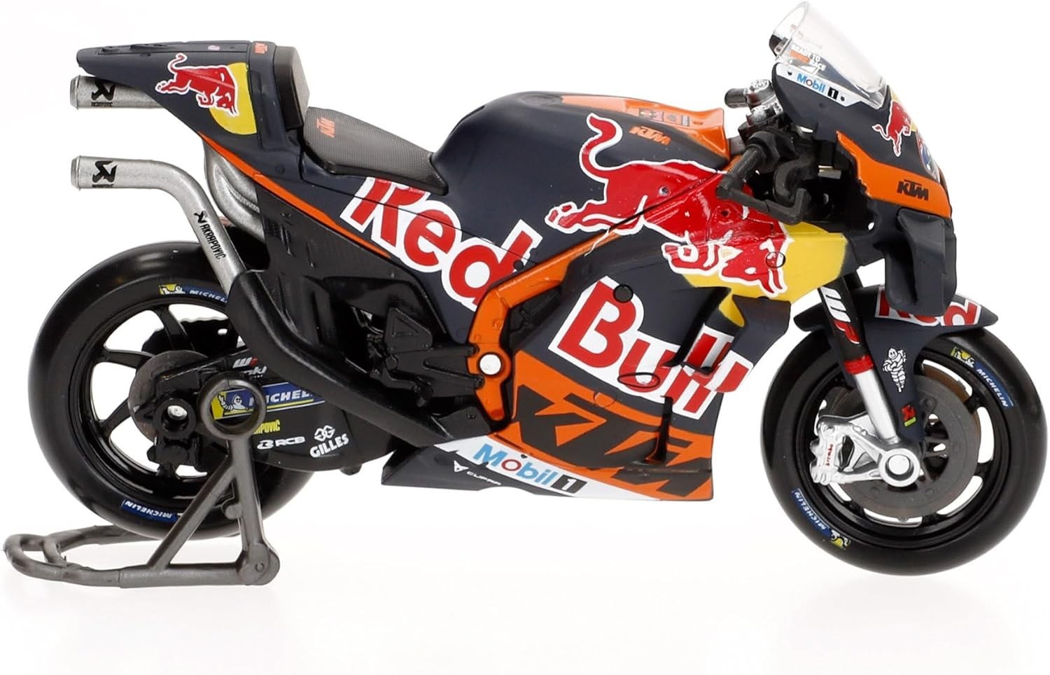 Detailed Die-Cast Red Bull Replica Motorbike Model with Display Stand
