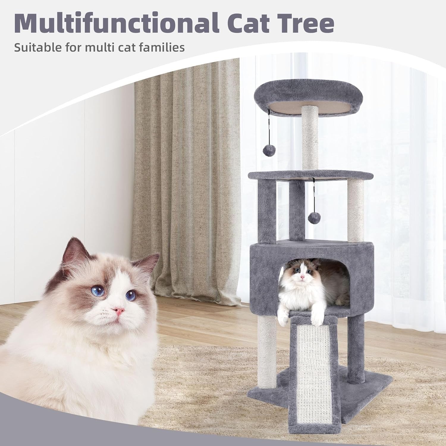 Cat Tree Scratching Post Indoor Multi Level Climbing Tower Condo Play Centre