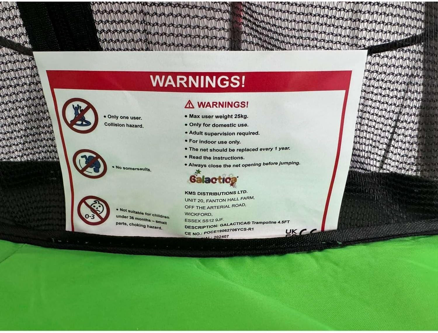55” Junior Kids Trampoline w Safety Net Indoor Outdoor Activity Playset