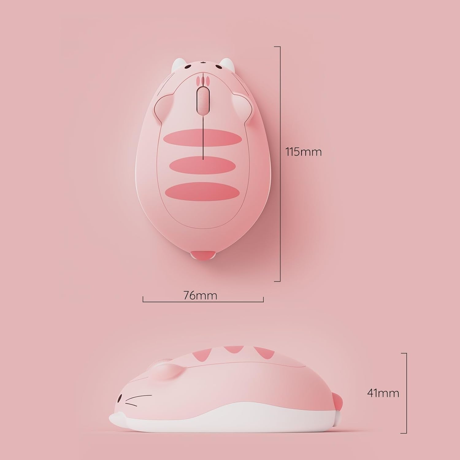 Pink Cat Wireless Mouse 3200 DPI Bluetooth Silent Cute PC Laptop