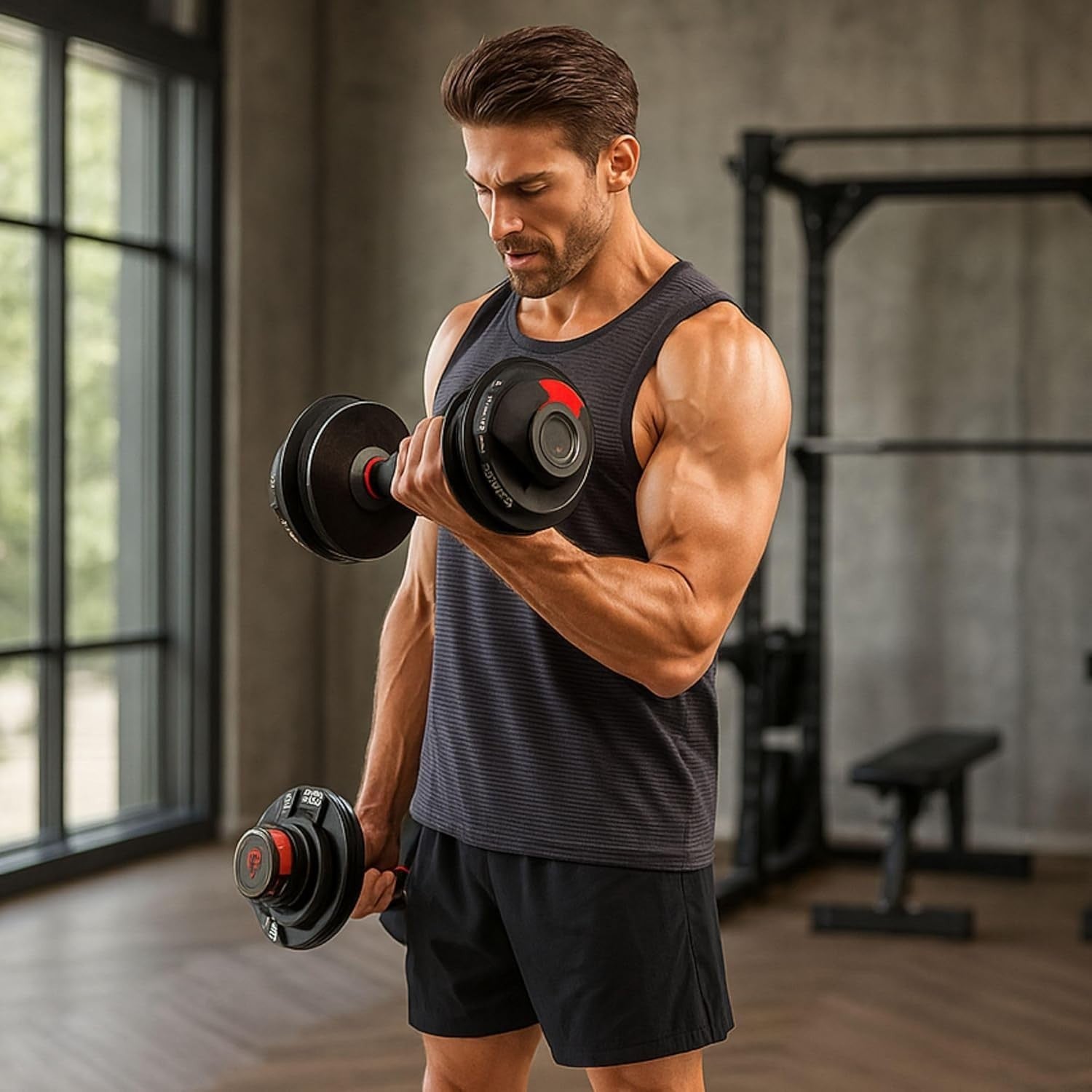 Quick Dial Adjustable Dumbbell 24kg or 40kg Smart Weight Home Gym