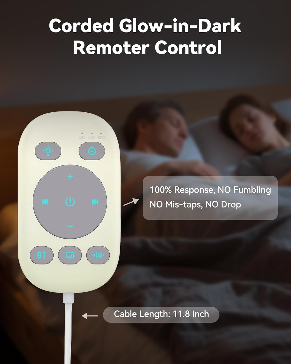 Bone Conduction Pillow Speaker for Sleep, 36 Sounds, Bluetooth & Timer