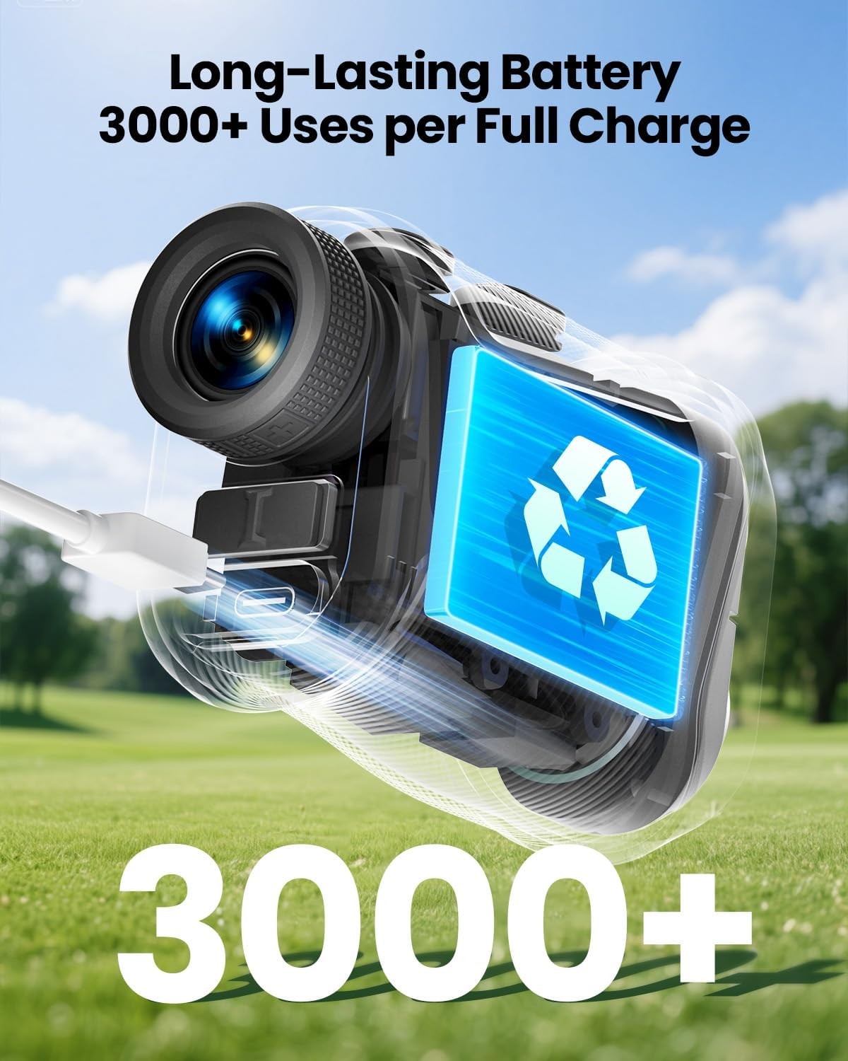 Golf Rangefinder 660 Yards Slope Flag Lock Rechargeable Laser 6X