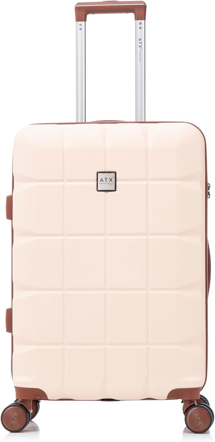Medium Check In Suitcase 65L ABS Hard Shell Lightweight Dual Spinner TSA