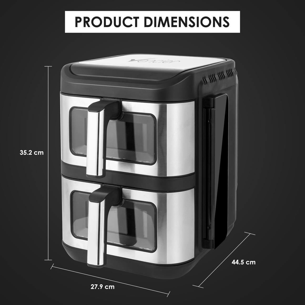 11L Dual Basket Air Fryer Slim Vertical 2×5.5L Fast Cook Cyclone Fan Touchscreen
