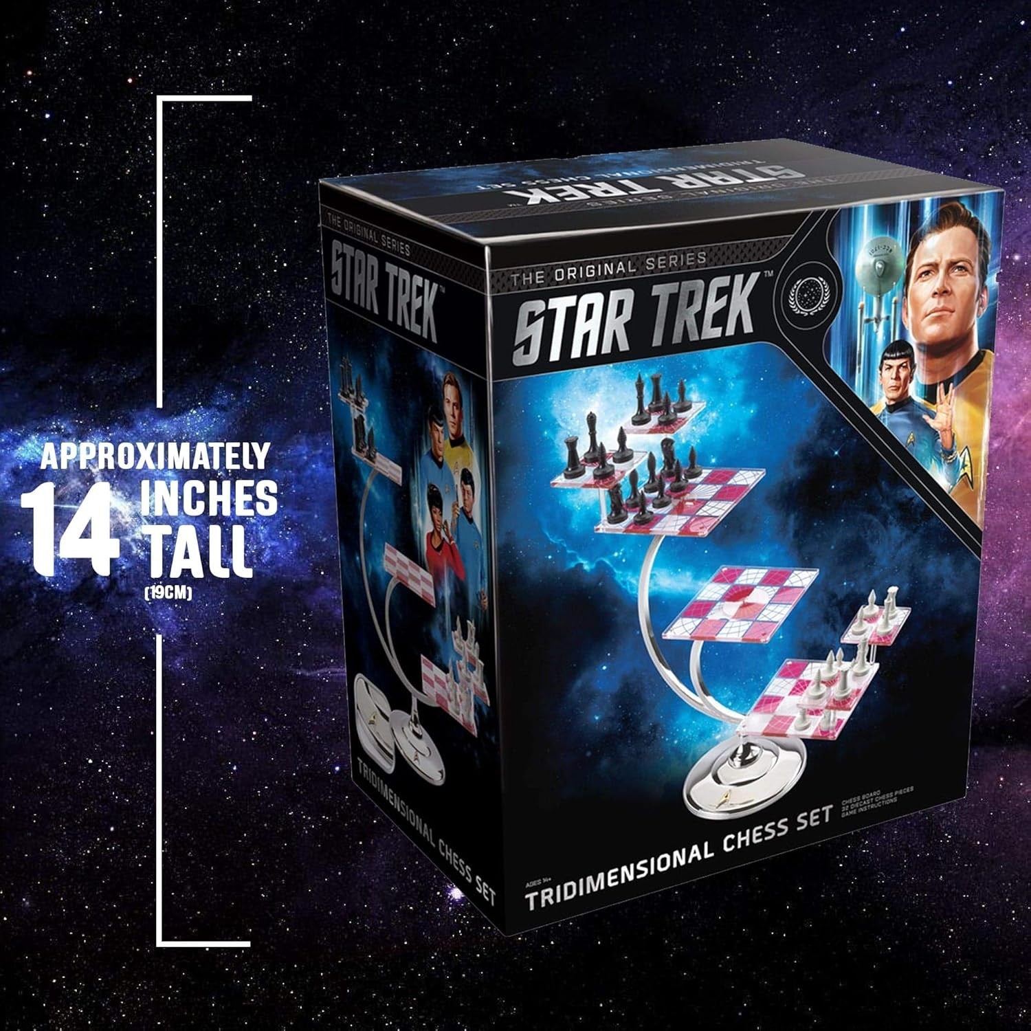 Star Trek Tri-Dimensional Chess Set – 3D Display Board & 32 Pieces Gift