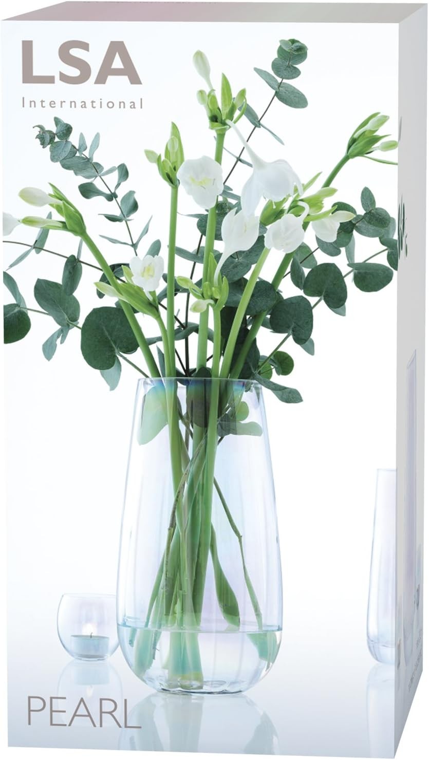 Handmade Glass Vase 28cm Mother of Pearl Decorative Flower Vase