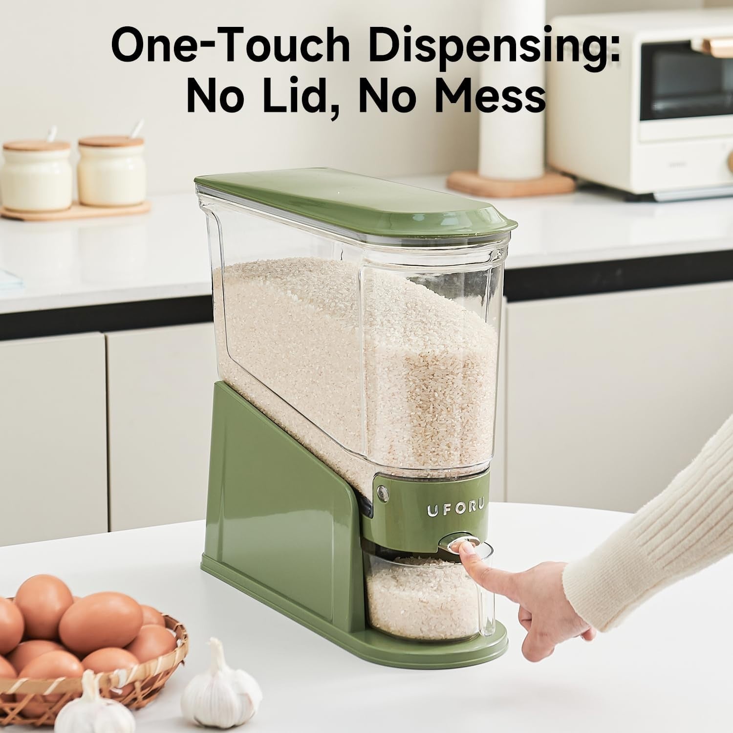 11LBS Slim Rice Dispenser BPA Free Airtight Bin