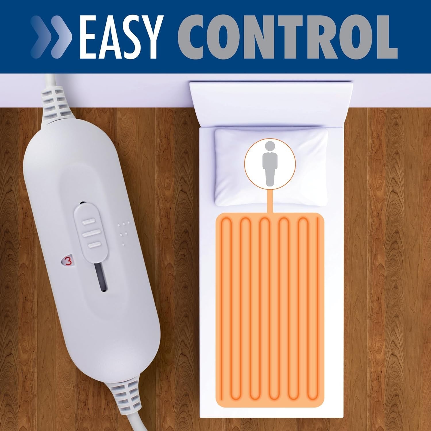 Single Electric Underblanket White 193x91cm Fitted Heated Mattress Cover