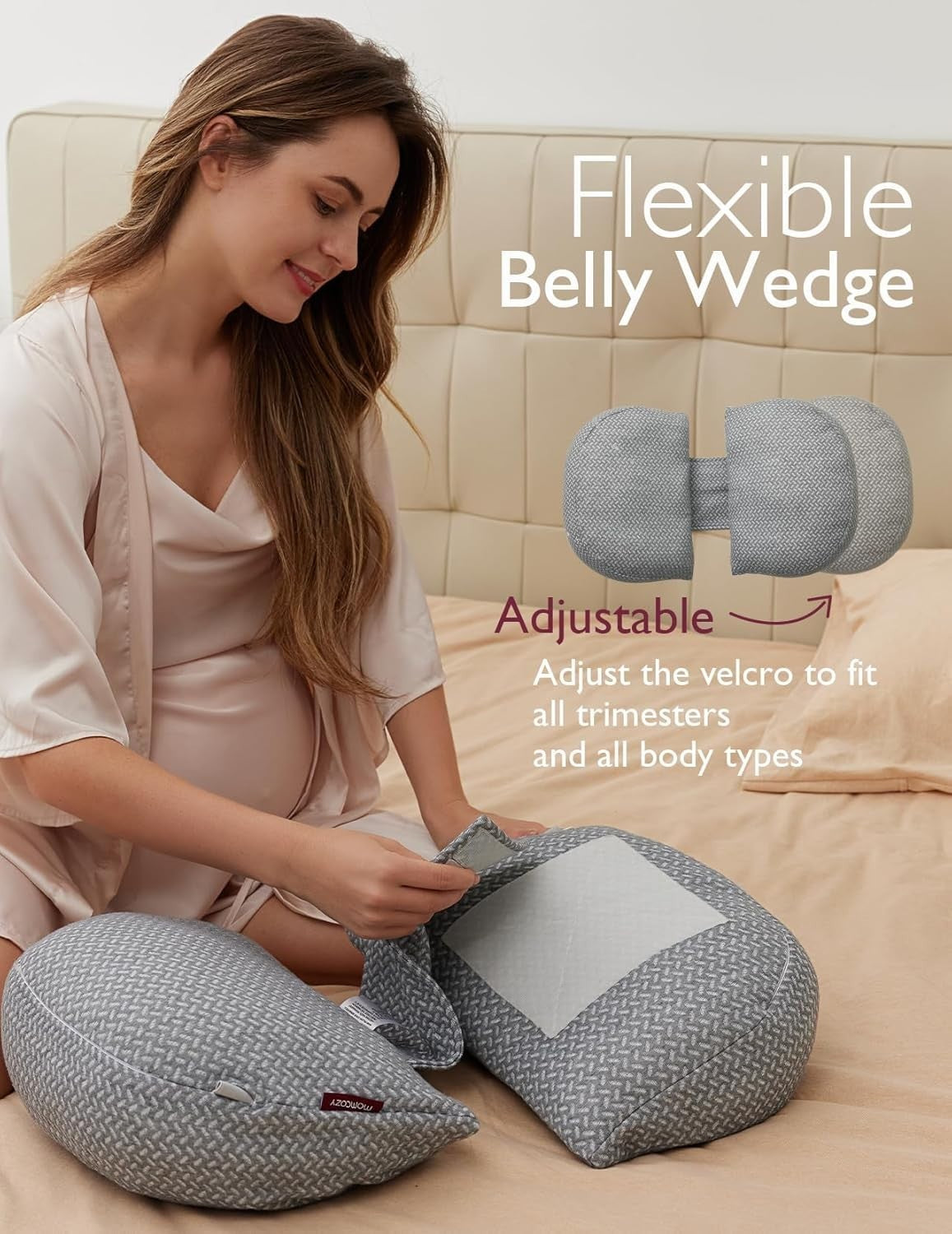 W Shaped Pregnancy Pillow Adjustable Support Back Hip Belly Pain Relief