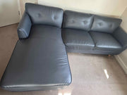 Dark Grey Luxe L-Shape Leather Corner Sofa (PTP)