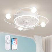 Modern 58CM Ceiling Fan with LED Light, 6-Speed, DC Motor, Remote & App