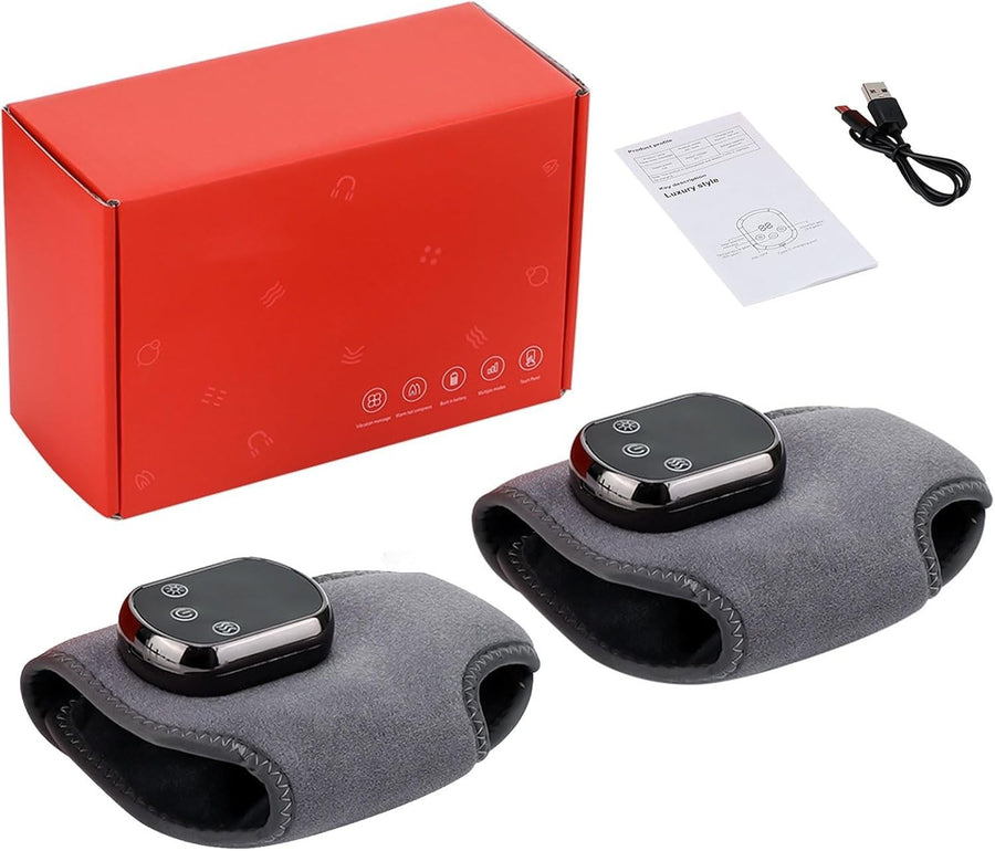3-in-1 Heated Foot Massager with Ankle Brace 3 Vibration Modes Portable