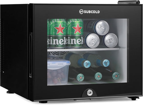 20L Mini Fridge Tabletop Cooler Frost Free Low Noise Glass Door