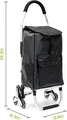 Folding Stair Climber Shopping Trolley Tri Wheel Waterproof Bag Cart