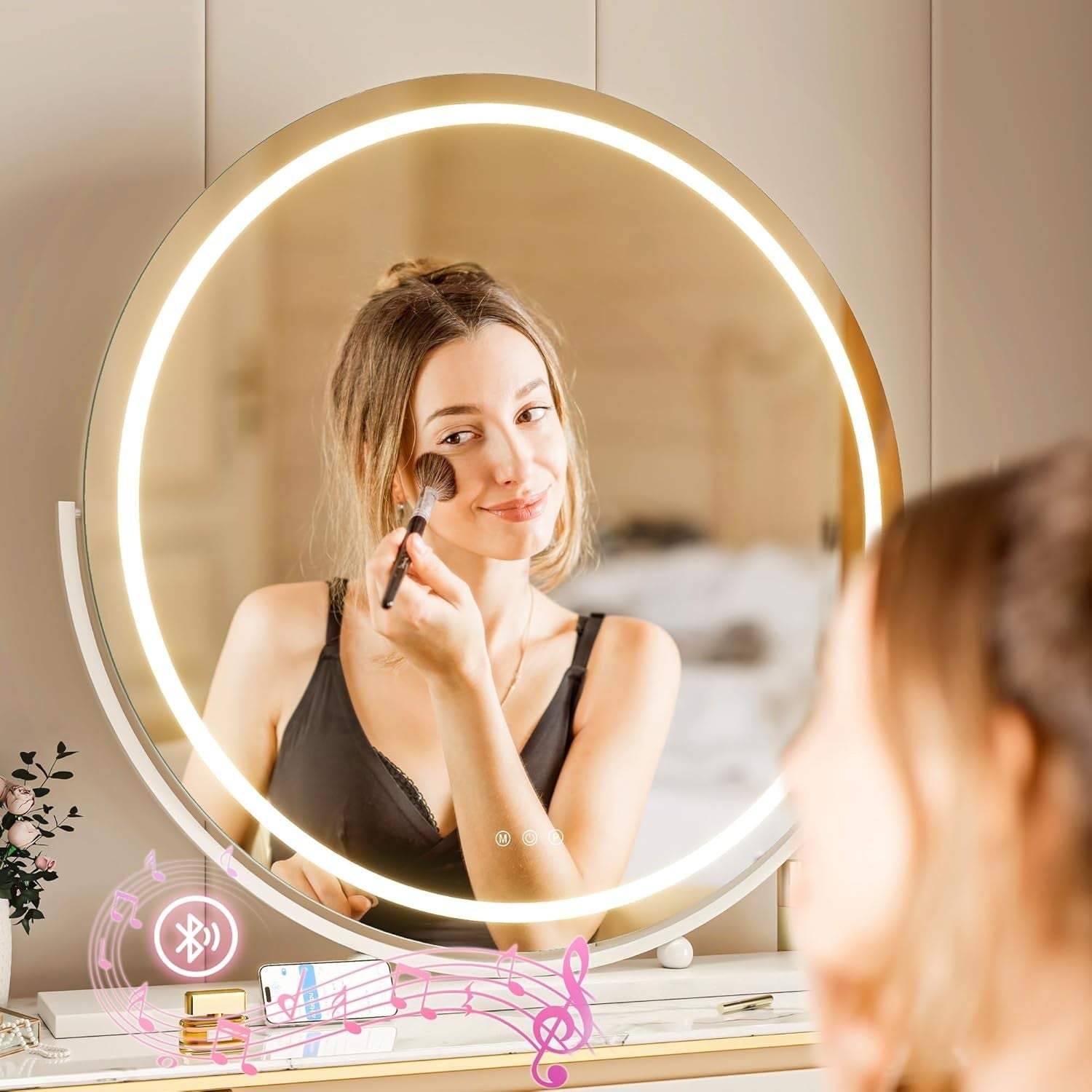 LED Vanity Mirror 70x70cm with Dimmable Lights & Smart Touch Control