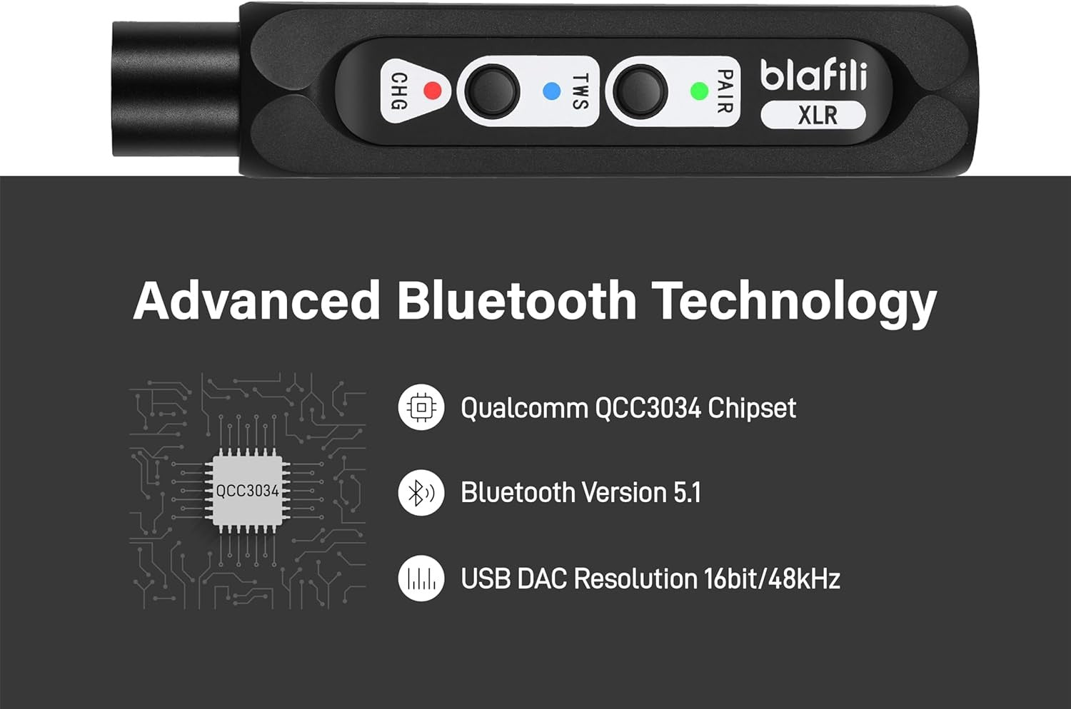 XLR Bluetooth 5.1 Receiver aptX HD Low Latency