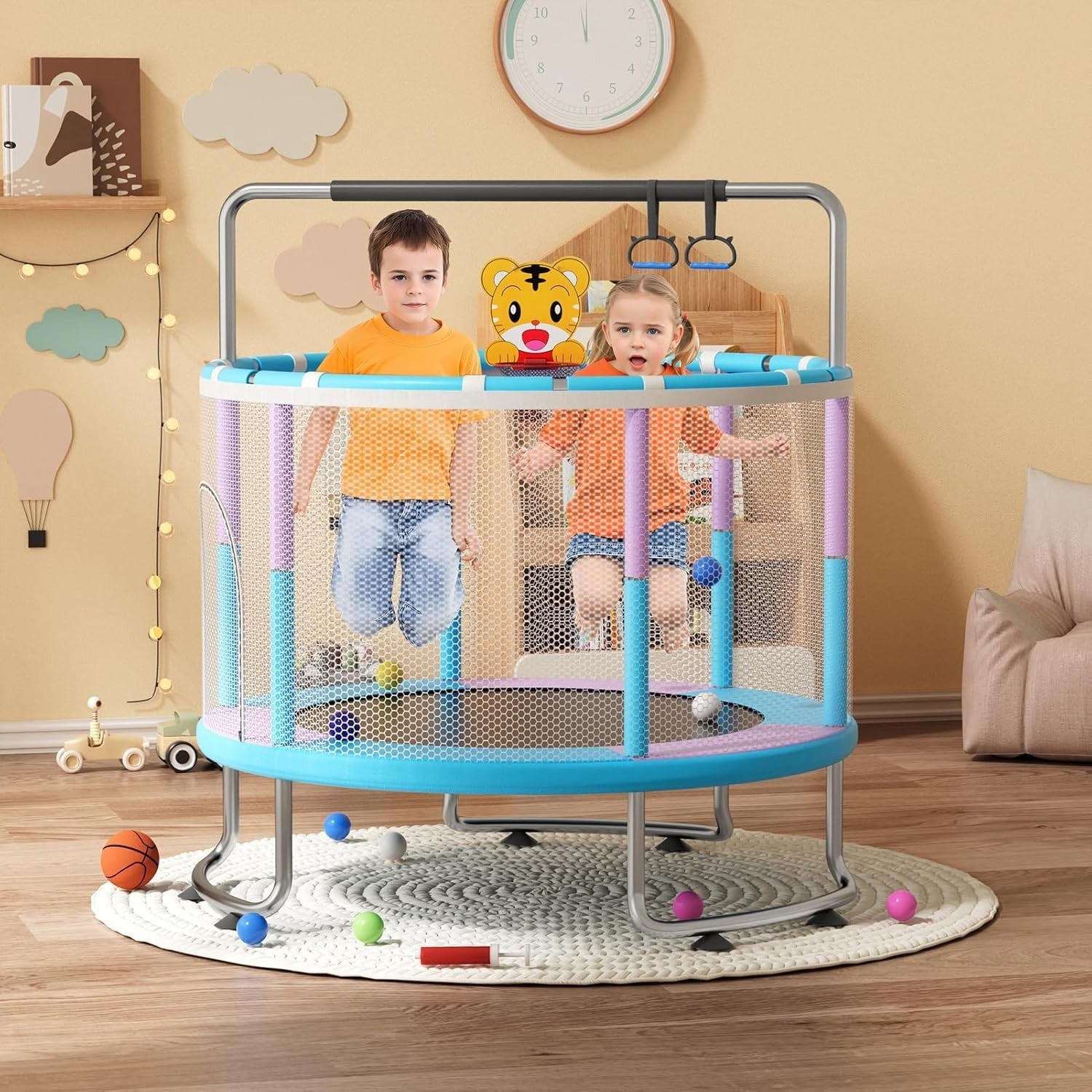 Toddler 5FT Play Trampoline Indoor Outdoor Kids Gym Set 200KG