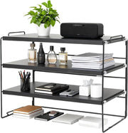 3-Tier Desktop Shelf Organiser – Adjustable Tabletop Storage Rack