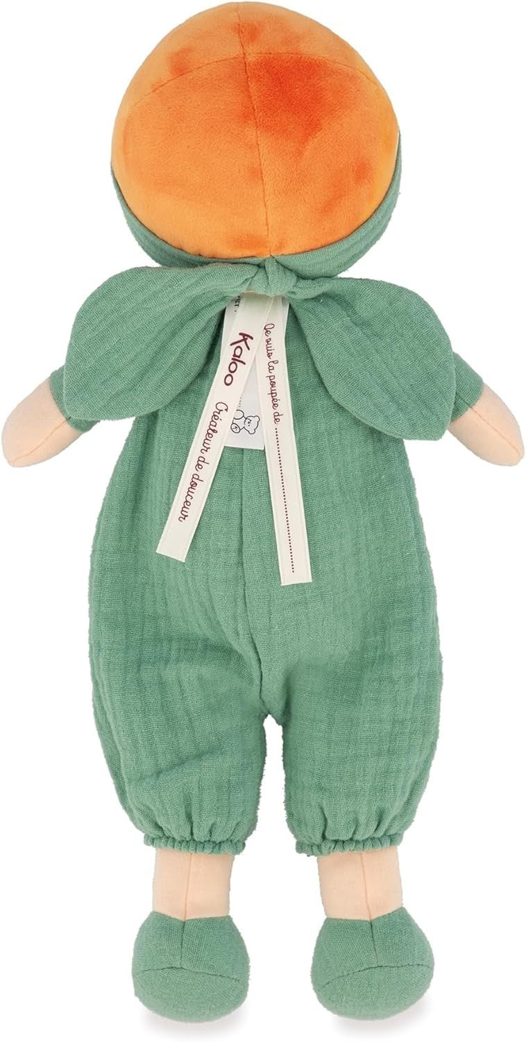 32cm Soft Fabric Rag Doll Muslin Dungarees Personalised Ribbon Newborn Gift