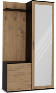 Modern Hallway Wardrobe with Shoe Storage, Hooks & Drawers, 180cm Tall