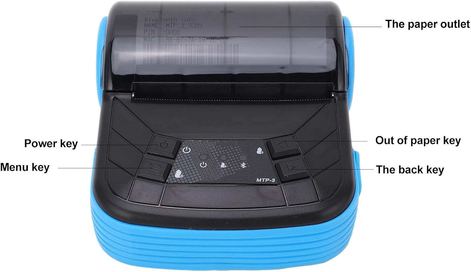 Wireless Bluetooth 80 mm Portable Thermal Receipt Printer High‑Speed POS