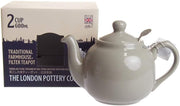 Ceramic Teapot with Infuser 600ml Grey Farmhouse Loose Leaf Tea Pot