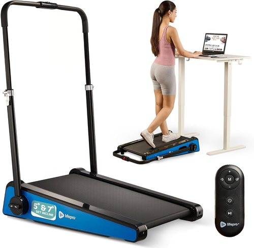 Compact Under Desk Walking Pad Mini Treadmill with 2-Stage Incline