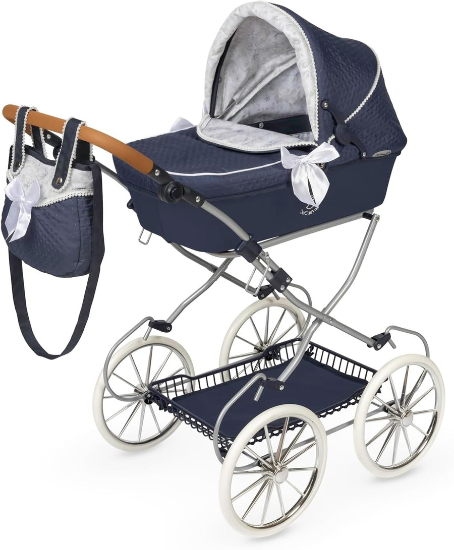 Vintage Dolls Pram Foldable Pushchair Adjustable Handle Classic Toy