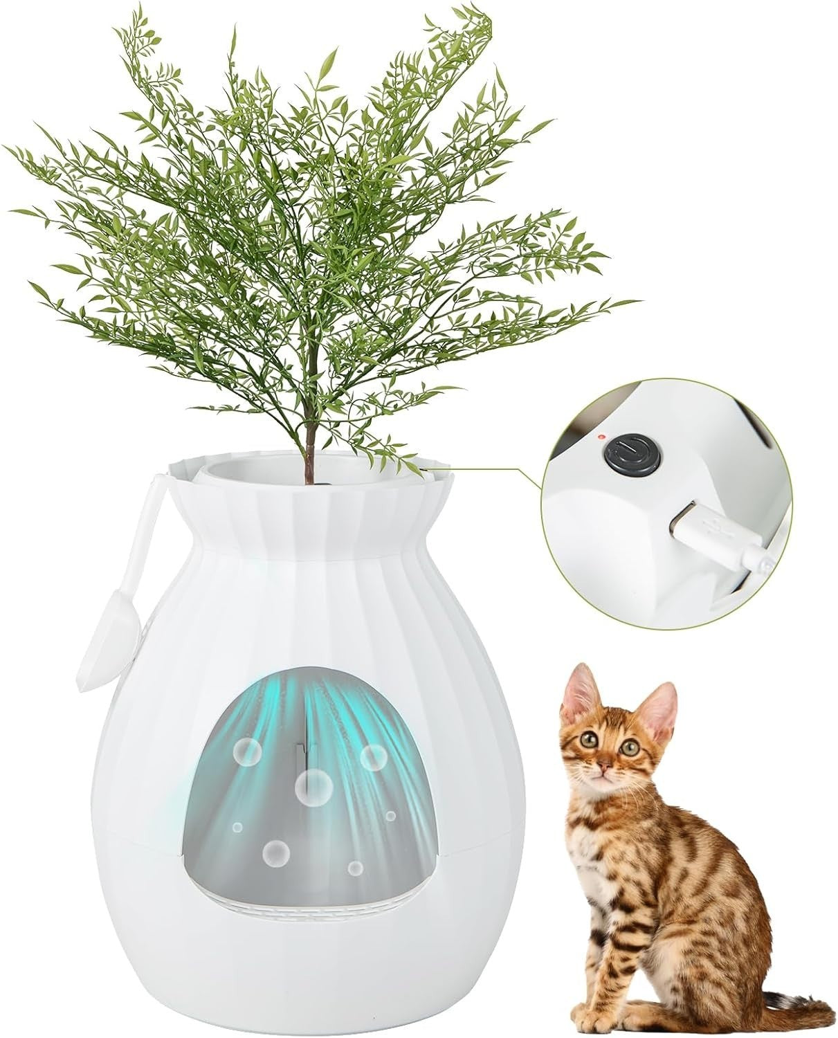 Hidden Cat Litter Box Furniture Plant Enclosure Odor Control XXL