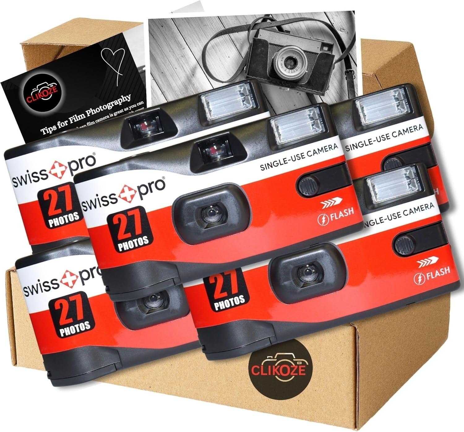 5 Pack Disposable Film Cameras 35mm Flash Camera 27 Exposures Wedding