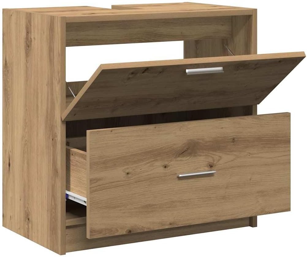 Artisan Oak Under Sink Bathroom Cabinet 59x37x59cm Rustic Vanity Storage Unit