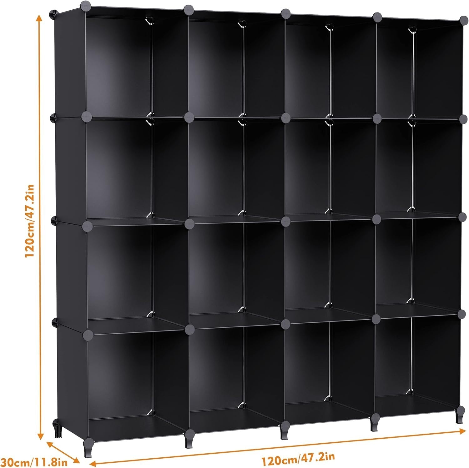 16-Cube Storage Unit Bookshelf – Modular DIY Shelves for Toys, Clothes, Books