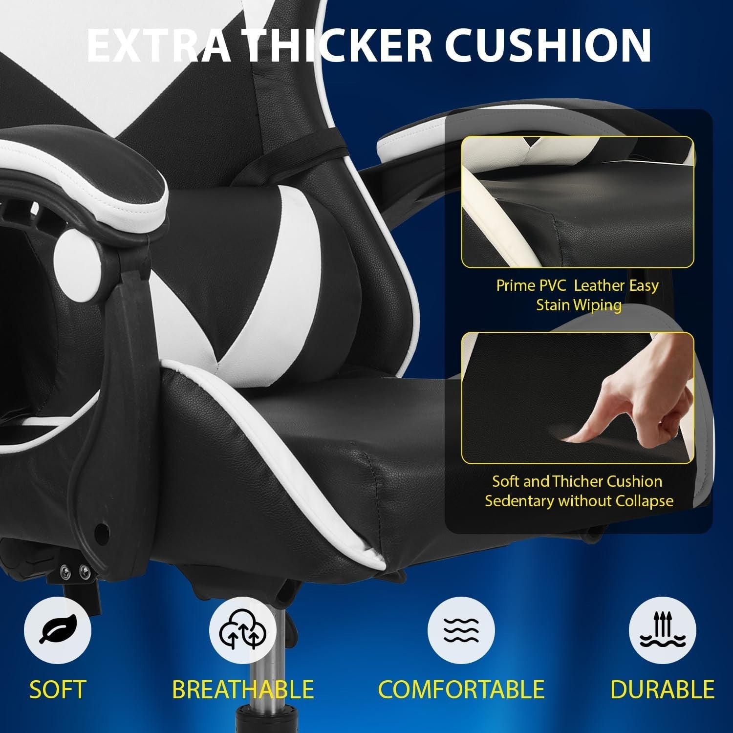 Big & Tall Gaming Chair Adult High Back Ergonomic Faux Leather PC Office Seat