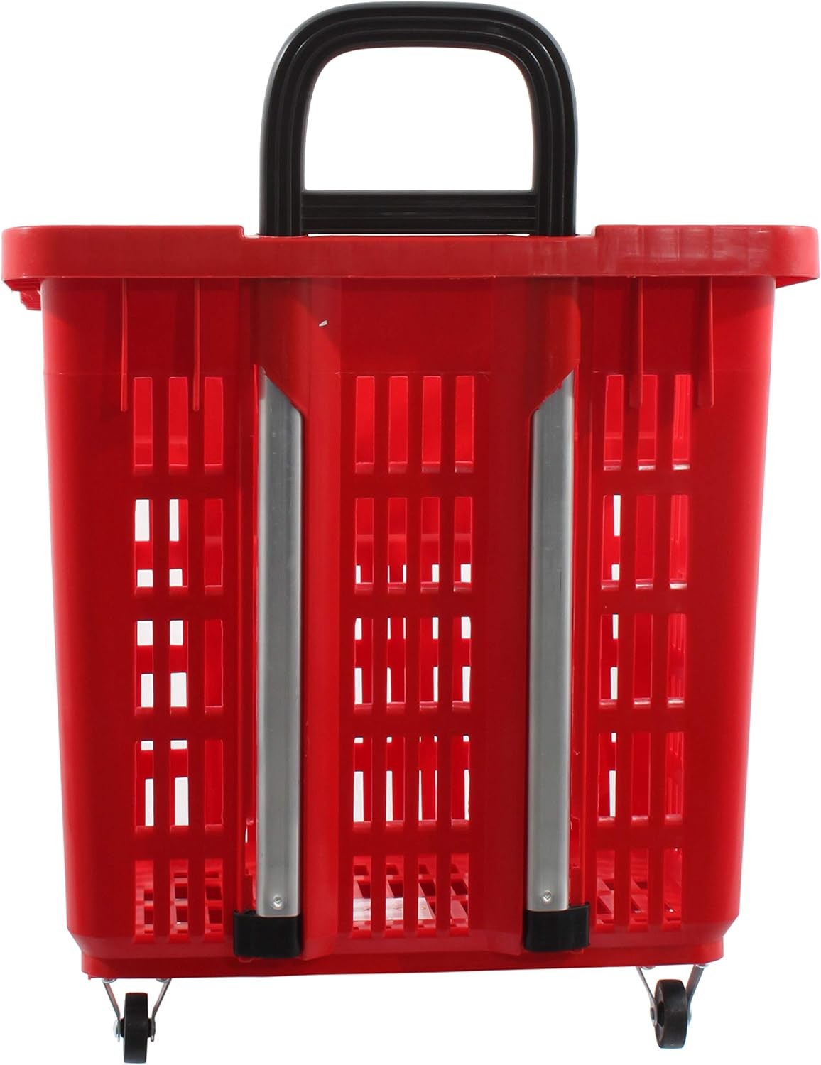 55L Shopping Trolley Basket with Wheels Foldable Handle Lightweight Cart