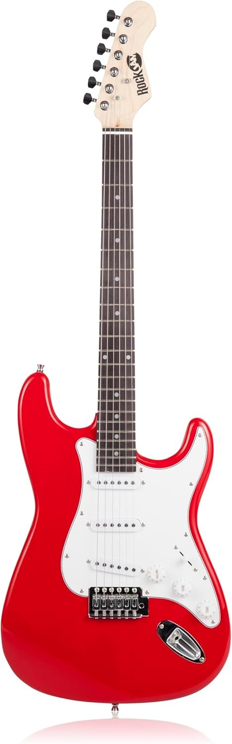 Electric Guitar Starter Kit with Amp Full Size Basswood Red Set