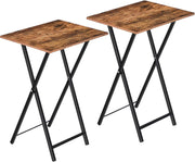 Folding Side Tables Set of 2 – Space-Saving TV Tray Snack Laptop Tables