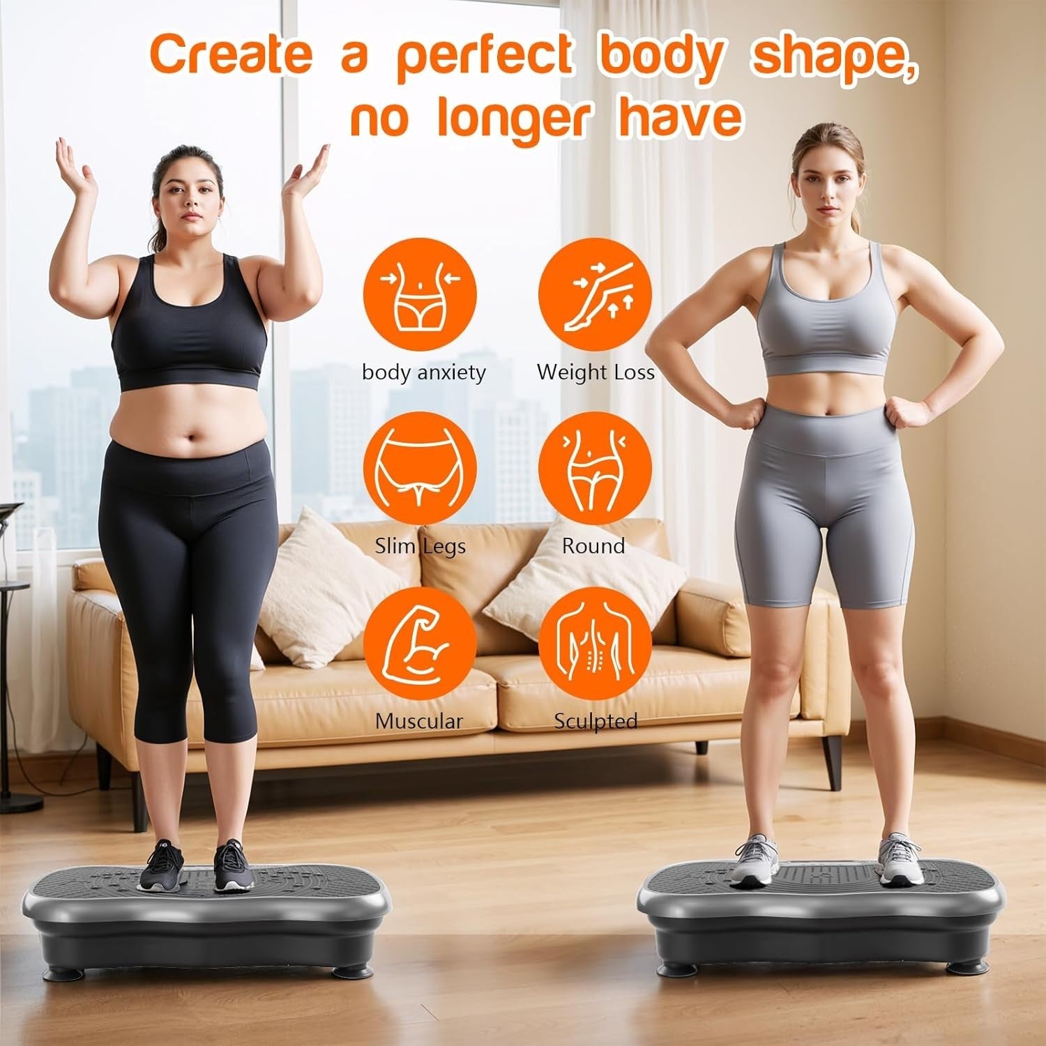 Vibration Plate Exercise Machine 120 Speeds 10 Modes 180W Body Shaper