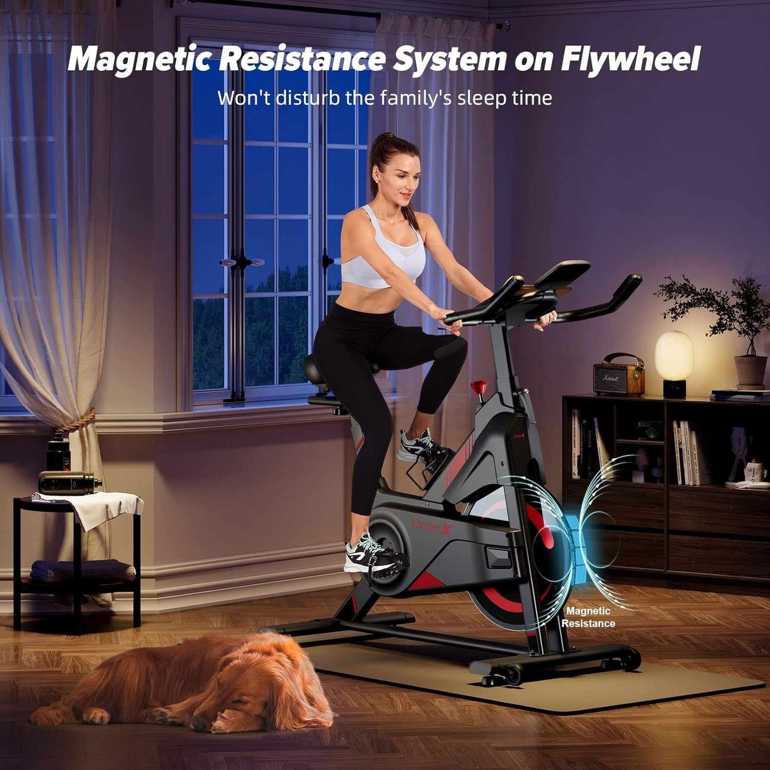 Silent Belt-Drive Exercise Bike w/ LCD Monitor, Heart Rate & Heavy Flywheel
