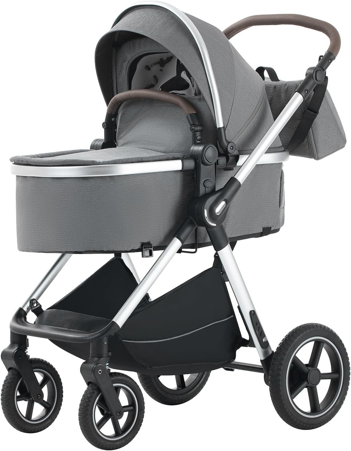 Premium 3in1 Baby Stroller Pram System Foldable Pushchair Adjustable Handle