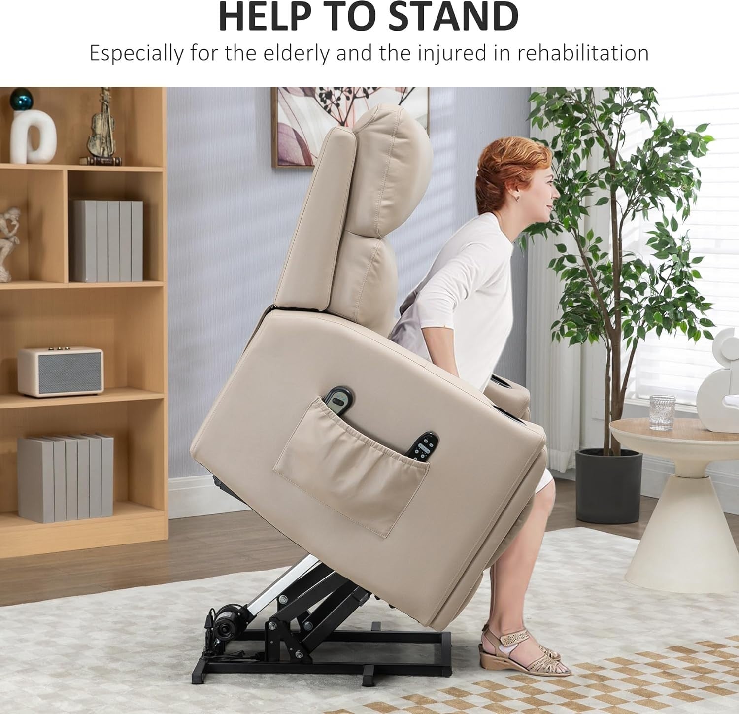 Lift Recliner Chair Massage Heat Electric Riser Armchair for Elderly Living Room